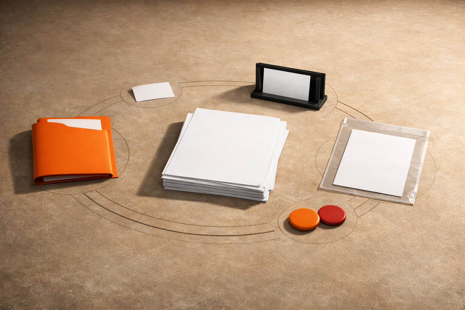 A live work artifact moves through a repeating weekly cycle of brief input, application, review, evidence capture, and next use.