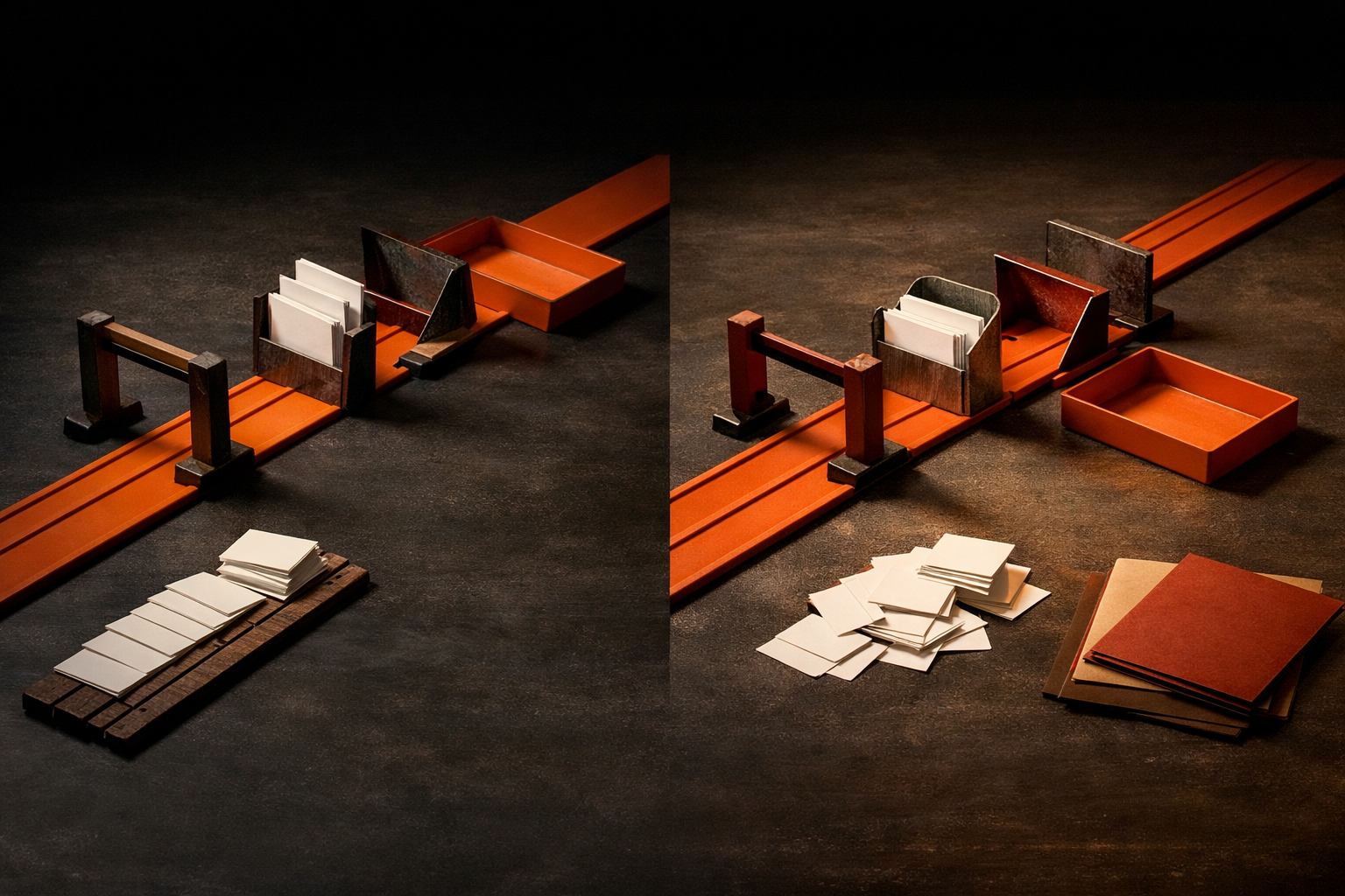 Four distinct oversight gates surround an execution lane, while dated evidence slips feed into a revised route with a moved boundary and a clearer escalation path.