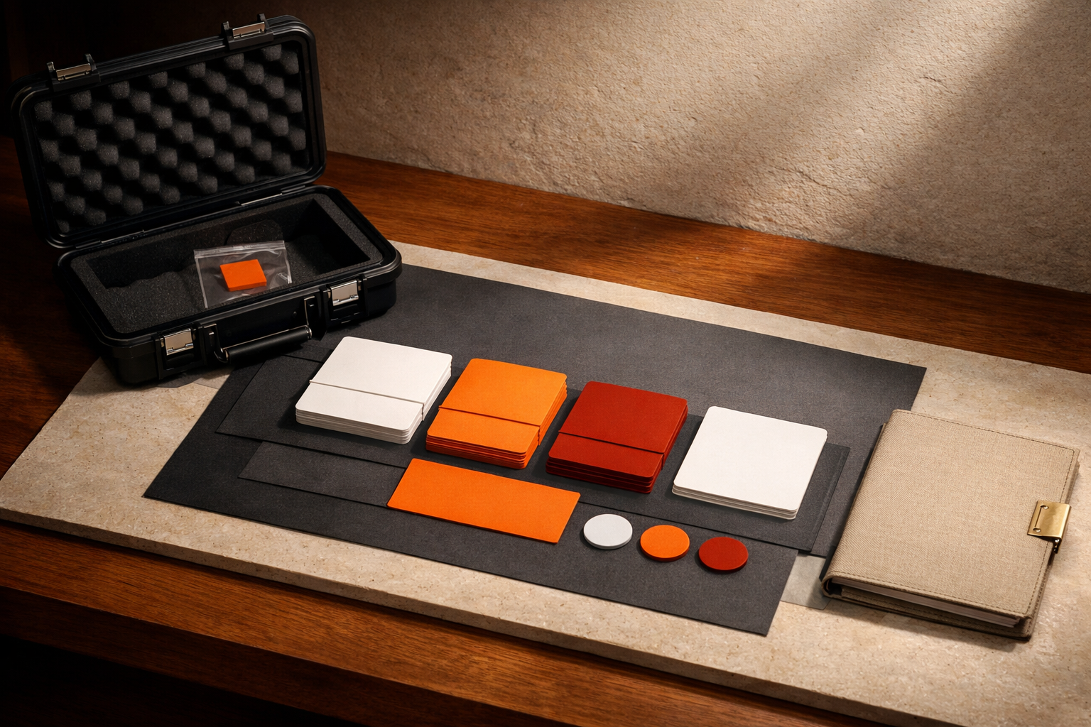 A sealed evidence case is translated into a reusable playbook of ordered blank cards, required context layers, and a clear review gate.